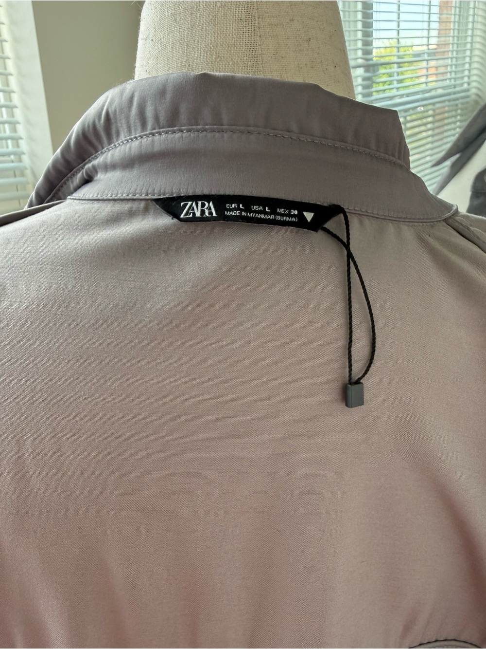 Zara Dusty Mauve Button-Back Overshirt - Picture 8 of 8